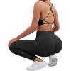 imageSUUKSESS Women Seamless Workout Sets Strappy Sports Bra High Waist Booty Leggings Outfits2 Black