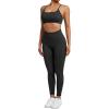 imageSUUKSESS Women Seamless Workout Sets Strappy Sports Bra High Waist Booty Leggings Outfits2 Black