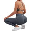 imageSUUKSESS Women Seamless Workout Sets Strappy Sports Bra High Waist Booty Leggings Outfits2 Blue