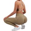 imageSUUKSESS Women Seamless Workout Sets Strappy Sports Bra High Waist Booty Leggings Outfits2 Dark Coffee