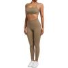 imageSUUKSESS Women Seamless Workout Sets Strappy Sports Bra High Waist Booty Leggings Outfits2 Dark Coffee