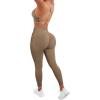 imageSUUKSESS Women Seamless Workout Sets Strappy Sports Bra High Waist Booty Leggings Outfits2 Dark Coffee