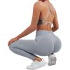 imageSUUKSESS Women Seamless Workout Sets Strappy Sports Bra High Waist Booty Leggings Outfits2 Grey Blue