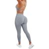 imageSUUKSESS Women Seamless Workout Sets Strappy Sports Bra High Waist Booty Leggings Outfits2 Grey Blue