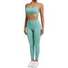 imageSUUKSESS Women Seamless Workout Sets Strappy Sports Bra High Waist Booty Leggings Outfits2 Light Green