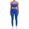 imageSUUKSESS Women Seamless Workout Sets Strappy Sports Bra High Waist Booty Leggings Outfits2 Royal Blue