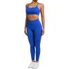imageSUUKSESS Women Seamless Workout Sets Strappy Sports Bra High Waist Booty Leggings Outfits2 Royal Blue