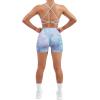imageSUUKSESS Women Seamless Workout Sets Strappy Sports Bra High Waist Booty Shorts Outfits1 Candy Tie Dye