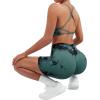 imageSUUKSESS Women Seamless Workout Sets Strappy Sports Bra High Waist Booty Shorts Outfits1 Deep Green Tie Dye