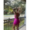 imageSUUKSESS Women Seamless Workout Sets Strappy Sports Bra High Waist Booty Shorts Outfits1 Hot Pink