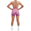 imageSUUKSESS Women Seamless Workout Sets Strappy Sports Bra High Waist Booty Shorts Outfits1 Light Pink