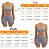 imageSUUKSESS Women Seamless Workout Sets Strappy Sports Bra High Waist Booty Shorts Outfits1deep Green