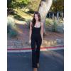 imageSUUKSESS Women Sexy Backless Ribbed Flare Jumpsuit Sleeveless One Piece Bodycon31 Black