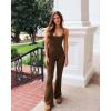 imageSUUKSESS Women Sexy Backless Ribbed Flare Jumpsuit Sleeveless One Piece Bodycon31 Brown