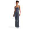 imageSUUKSESS Women Sexy Backless Ribbed Flare Jumpsuit Sleeveless One Piece Bodycon31 Grey Blue
