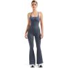 imageSUUKSESS Women Sexy Backless Ribbed Flare Jumpsuit Sleeveless One Piece Bodycon31 Grey Blue