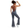 imageSUUKSESS Women Sexy Backless Ribbed Flare Jumpsuit Sleeveless One Piece Bodycon31 Grey Blue