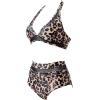 imageSUUKSESS Women Sexy High Waist Bikini Sets Mesh Tummy Control 2 Piece Swimsuits50 Black Leopard
