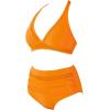 imageSUUKSESS Women Sexy High Waist Bikini Sets Mesh Tummy Control 2 Piece Swimsuits50 Orange