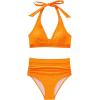 imageSUUKSESS Women Sexy High Waist Bikini Sets Mesh Tummy Control 2 Piece Swimsuits50 Orange