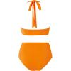 imageSUUKSESS Women Sexy High Waist Bikini Sets Mesh Tummy Control 2 Piece Swimsuits50 Orange