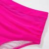 imageSUUKSESS Women Sexy High Waist Bikini Sets Mesh Tummy Control 2 Piece Swimsuits50 Pink Color Block