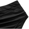 imageSUUKSESS Women Sexy High Waist Bikini Sets Mesh Tummy Control 2 Piece Swimsuits50 Retro Floral Black