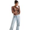 imageSUUKSESS Women Sexy Mesh Sheer Long Sleeve Tops Mock Neck Going Out Lace ShirtsChocolate