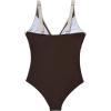 imageSUUKSESS Women Sexy Mesh Tummy Control Swimsuit Push Up High Waisted Bathing Suit10 Brown White