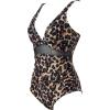imageSUUKSESS Women Sexy Mesh Tummy Control Swimsuit Push Up High Waisted Bathing Suit10 Cheetah