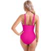 imageSUUKSESS Women Sexy Mesh Tummy Control Swimsuit Push Up High Waisted Bathing Suit10 Hot Pink