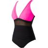 imageSUUKSESS Women Sexy Mesh Tummy Control Swimsuit Push Up High Waisted Bathing Suit10 Hot Pink Black