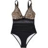 imageSUUKSESS Women Sexy Mesh Tummy Control Swimsuit Push Up High Waisted Bathing Suit10 Leopard