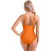 imageSUUKSESS Women Sexy Mesh Tummy Control Swimsuit Push Up High Waisted Bathing Suit10 Orange