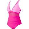 imageSUUKSESS Women Sexy Mesh Tummy Control Swimsuit Push Up High Waisted Bathing Suit10 Pink Color Block