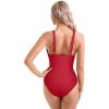 imageSUUKSESS Women Sexy Mesh Tummy Control Swimsuit Push Up High Waisted Bathing Suit10 Red