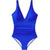 imageSUUKSESS Women Sexy Mesh Tummy Control Swimsuit Push Up High Waisted Bathing Suit10 Royal Blue
