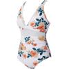 imageSUUKSESS Women Sexy Mesh Tummy Control Swimsuit Push Up High Waisted Bathing Suit10 White Floral
