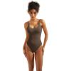 imageSUUKSESS Women Sexy Scoop Neck Thong Bodysuit Backless Cami Bodysuit Top02 Brown