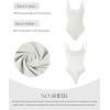 imageSUUKSESS Women Sexy Scoop Neck Thong Bodysuit Backless Cami Bodysuit Top02 White
