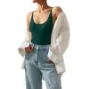 imageSUUKSESS Women Sexy Scoop Neck Thong Bodysuit Backless Cami Bodysuit Top03 Dark Green