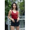 imageSUUKSESS Women Sexy Scoop Neck Thong Bodysuit Backless Cami Bodysuit Top03 Wine Red