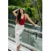 imageSUUKSESS Women Sexy Scoop Neck Thong Bodysuit Backless Cami Bodysuit Top03 Wine Red