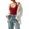 imageSUUKSESS Women Sexy Scoop Neck Thong Bodysuit Backless Cami Bodysuit Top03 Wine Red