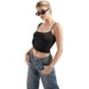 imageSUUKSESS Women Sexy Square Neck Tank Top Summer Y2K Going Out Basic Cami Shirt01 Black