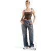 imageSUUKSESS Women Sexy Square Neck Tank Top Summer Y2K Going Out Basic Cami Shirt01 Brown