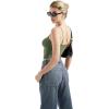 imageSUUKSESS Women Sexy Square Neck Tank Top Summer Y2K Going Out Basic Cami ShirtArmy Green