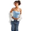 imageSUUKSESS Women Sexy Square Neck Tank Top Summer Y2K Going Out Basic Cami ShirtBaby Blue