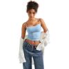 imageSUUKSESS Women Sexy Square Neck Tank Top Summer Y2K Going Out Basic Cami ShirtBaby Blue