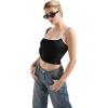 imageSUUKSESS Women Sexy Square Neck Tank Top Summer Y2K Going Out Basic Cami ShirtBlackwhite